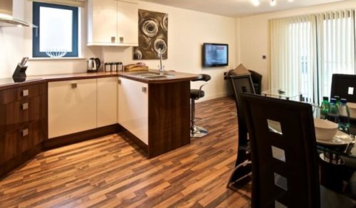 Serviced Apartments Manchester Bloom Kitchen Area